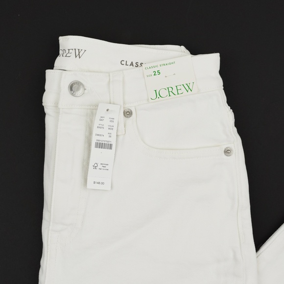 New JCREW Size 25 Classic Straight Jean in White - $148 BX975 - Picture 6 of 7